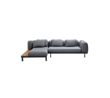 Space modular sofa with chaise longue and side table