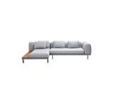 Space modular sofa with chaise longue and side table