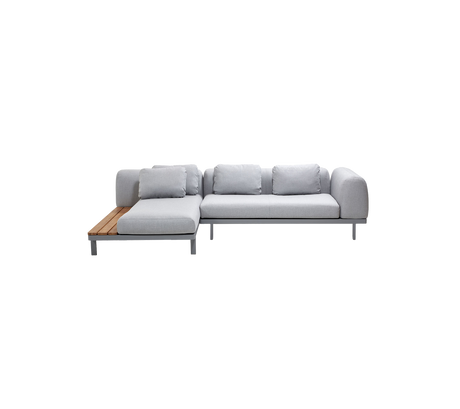 Space modular sofa with chaise longue and side table