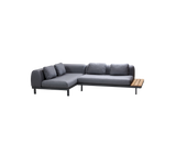 Space compact 2-module corner sofa with side table