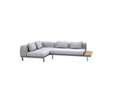 Space compact 2-module corner sofa with side table