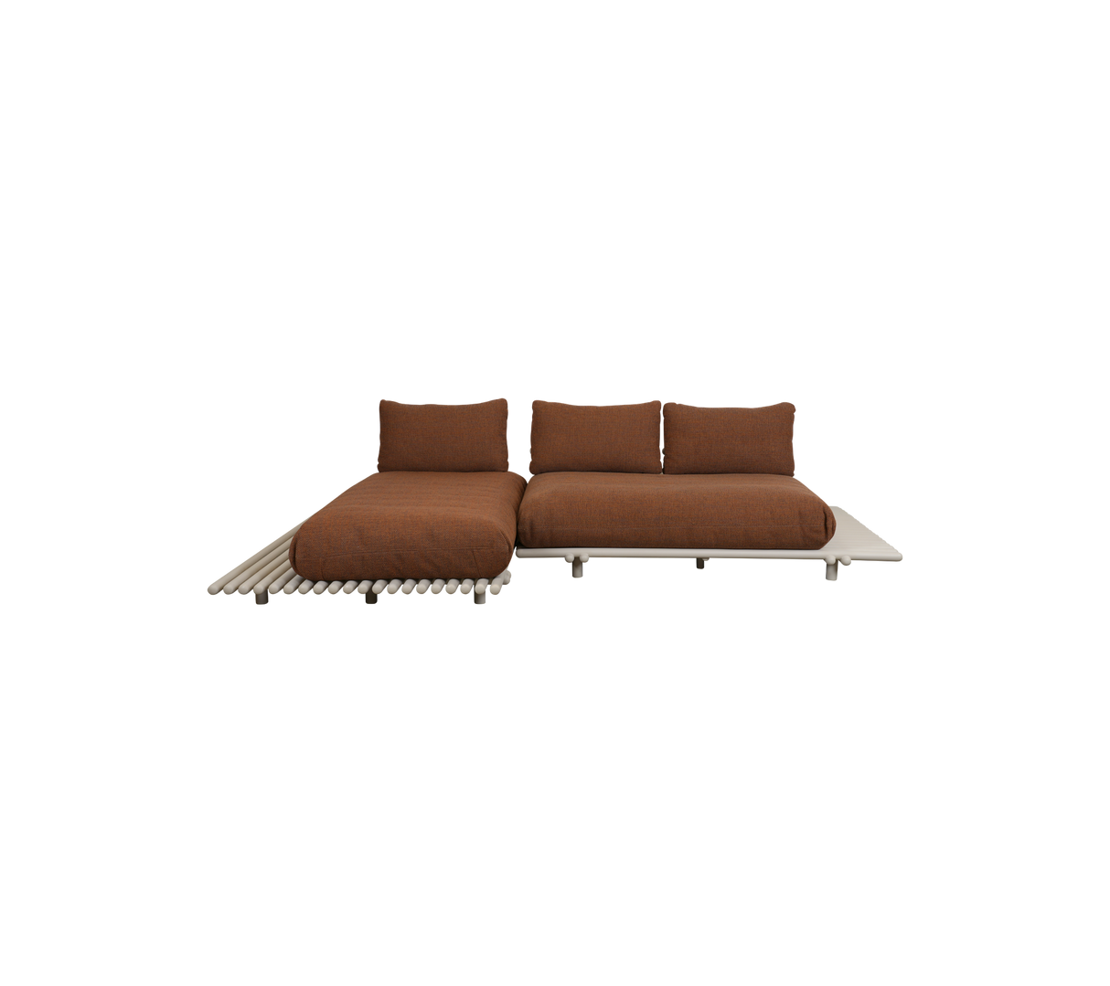 Sticks platform, sofa w/chaise lounge