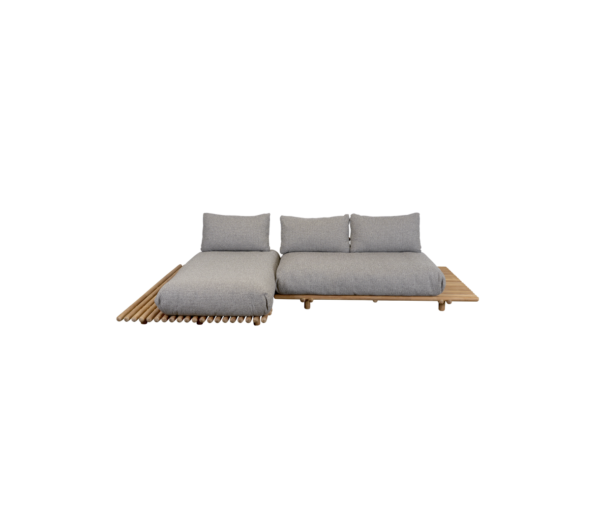 Sticks platform, sofa w/chaise lounge