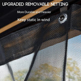 PURPLE LEAF Hardtop Gazebo for Patio Wood Grain Aluminum Frame Awning with Netting