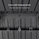 PURPLE LEAF Sunroom Hardtop Gazebo Solarium Grey Galvanized Steel Double Roof  All-Weather Aluminum Outdoor Screen House